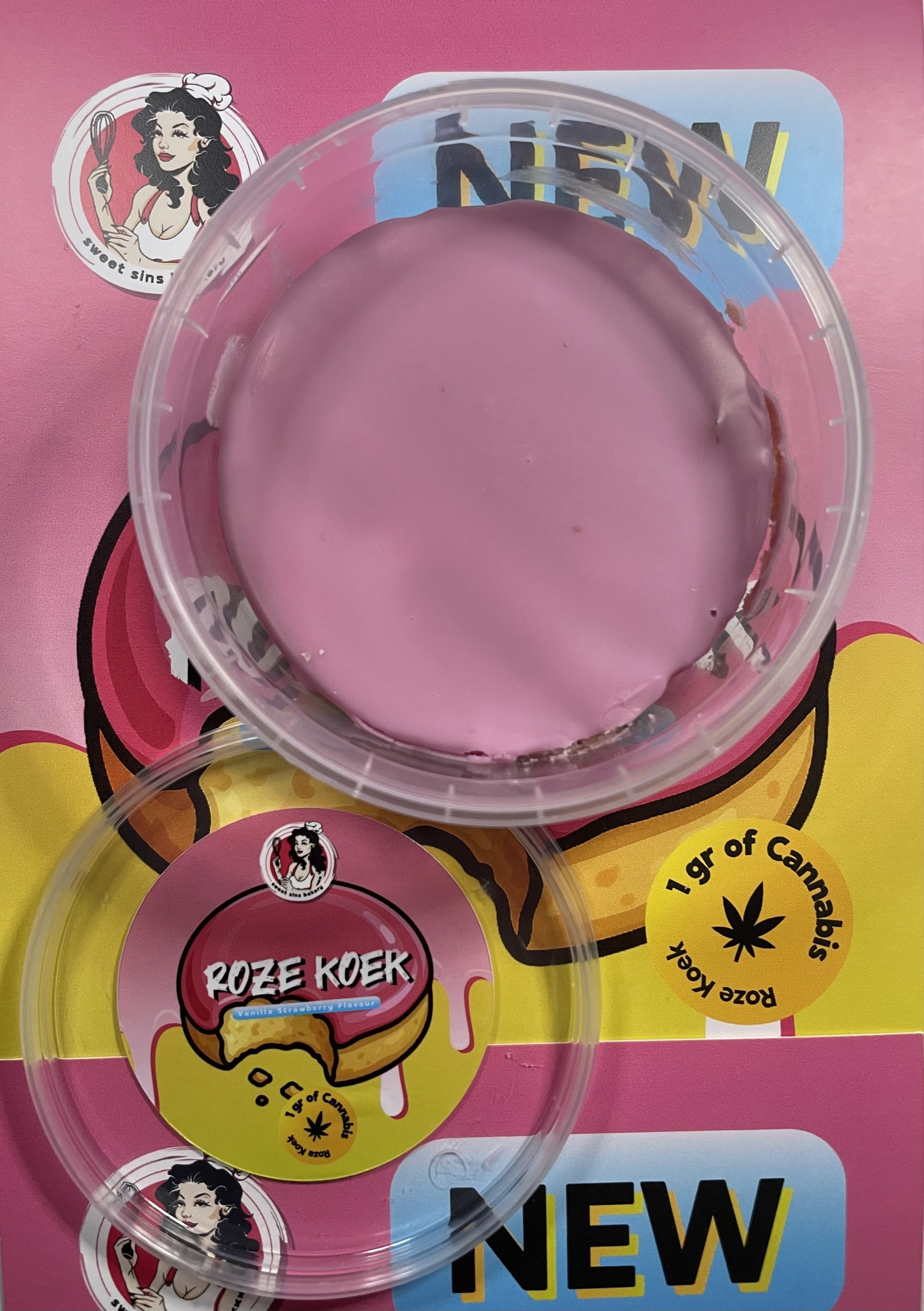 Roze koek Vanilla Strawberry Flavour 100mg - Image 3